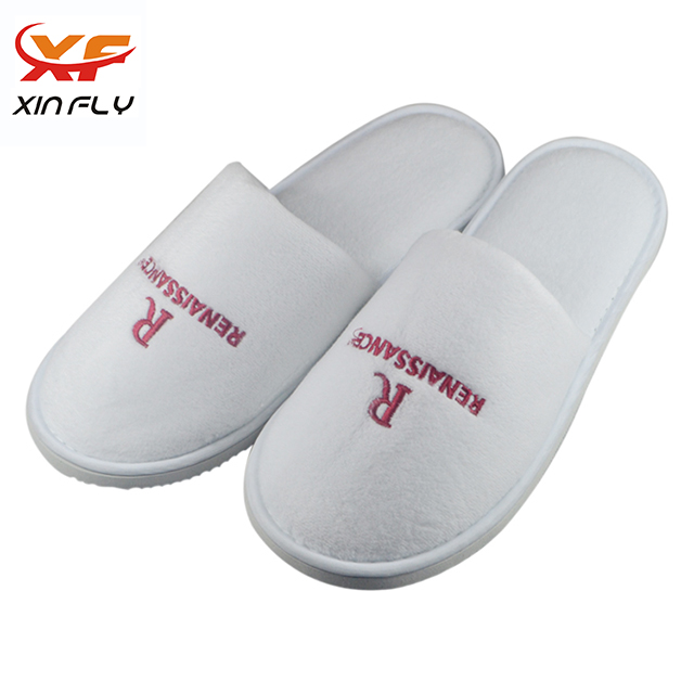 Confortevole 100% cotone pantofole hotel velluto con ricamo Logo