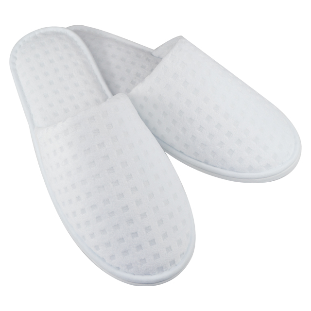 Wholesale White EVA sole Waffle SPA slipper for woman