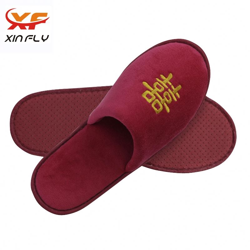Soft EVA sole open toe hotel slippers with Custom logo