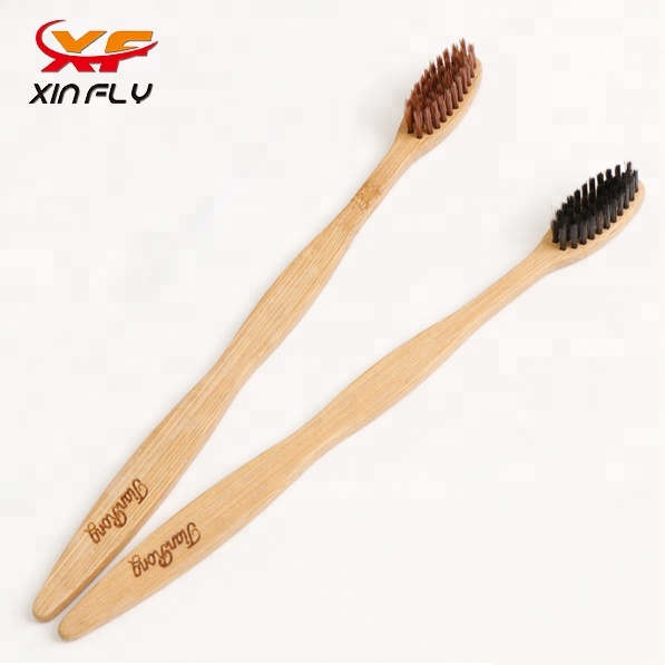 Natural charcoal carbon bristle bamboo toothbrush engraving LOGO