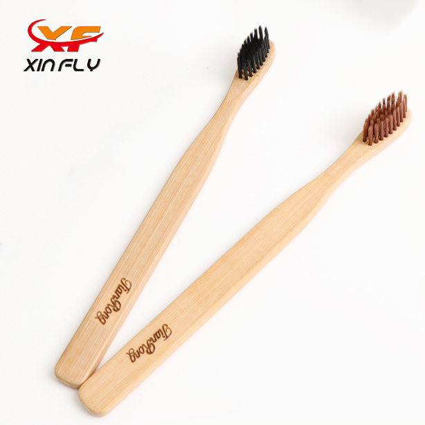 Natural charcoal carbon bristle bamboo toothbrush with engraving LOGO