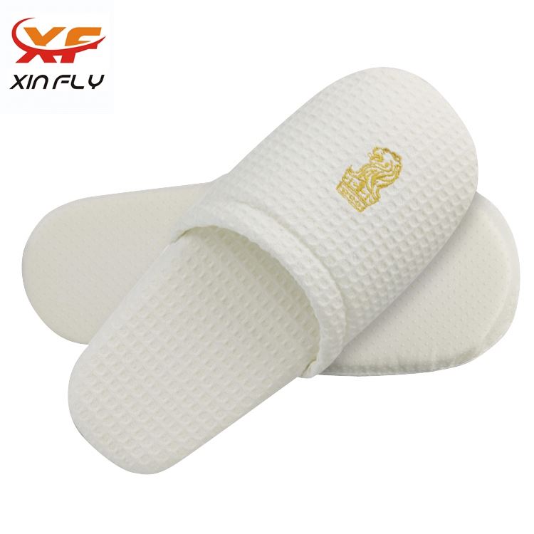 Wholesale Open toe brushed hotel slipper with Customized Logo