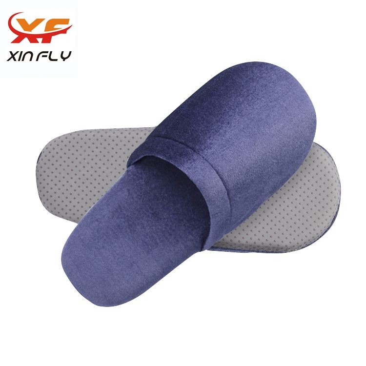 100% cotton Closed toe white hotel slipper with OEM LOGO