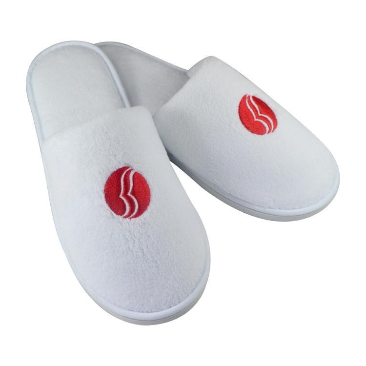 Washable Personalized White Hotel Slippers with LOGO