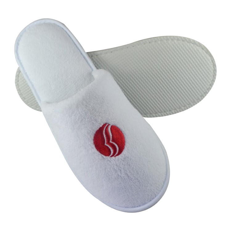 Washable Personalized White Hotel Slippers with LOGO