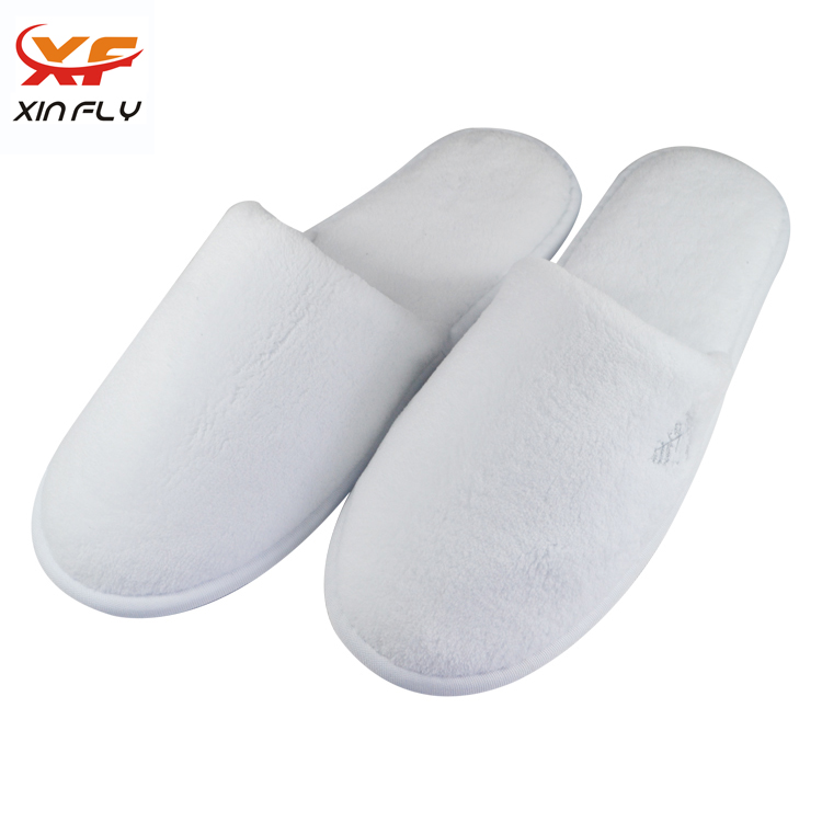 washable coral fleece hotel slippers for guest