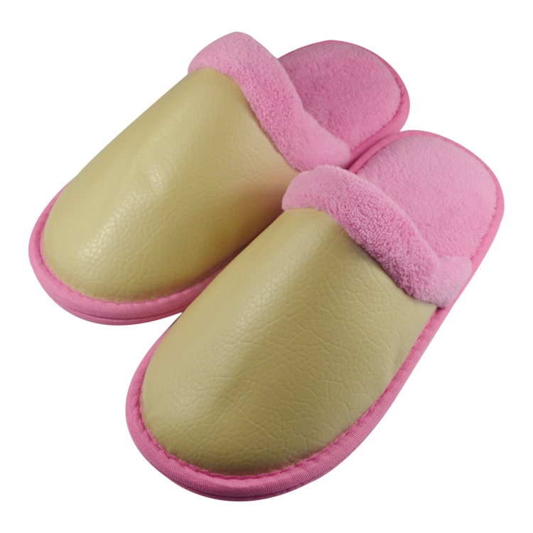 Comfortable Silver EVA sole Soft velour Hotel slipper with Custom logo