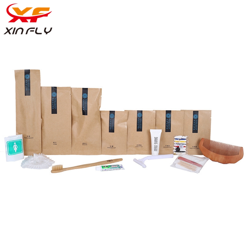 Cheap eco-friendly disposable hotel amenities set bathroom accessory kits for hotels