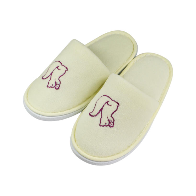 100% cotton EVA sole Soft velour Hotel amenities slippers